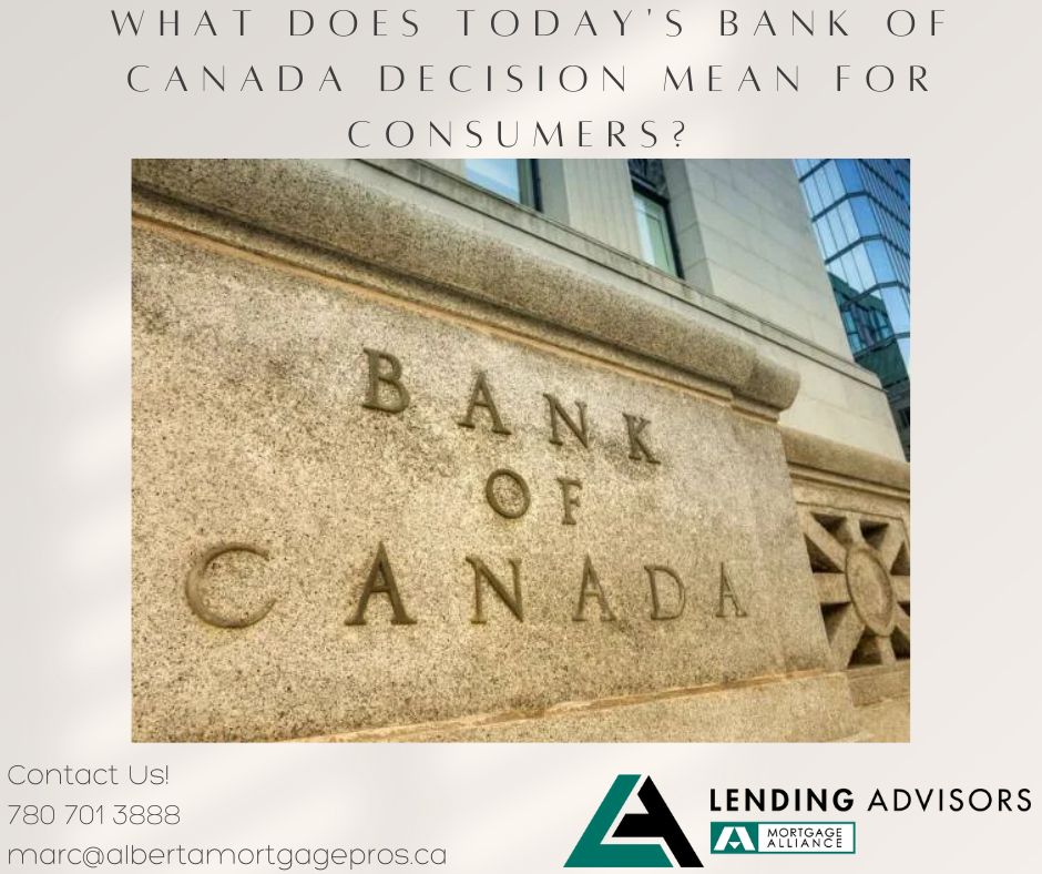 What does Today's Bank of Canada decision mean for consumers?